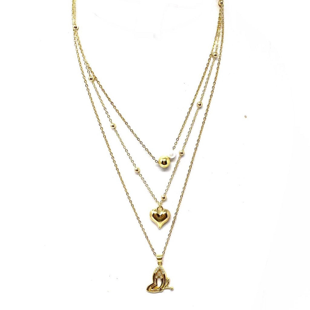 collar de acero inoxidable mariposa